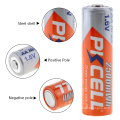 2018 PKCELL 1.6 v 2500 mwh bateria recarregável ni-zn alta drenar bateria